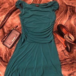 Enfocus Teal cap sleeve dress